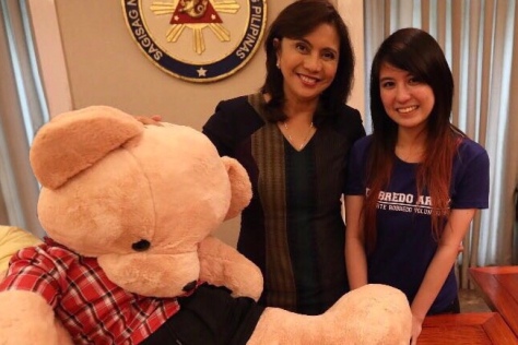 VP Leni Robredo, me and her Duterte bear